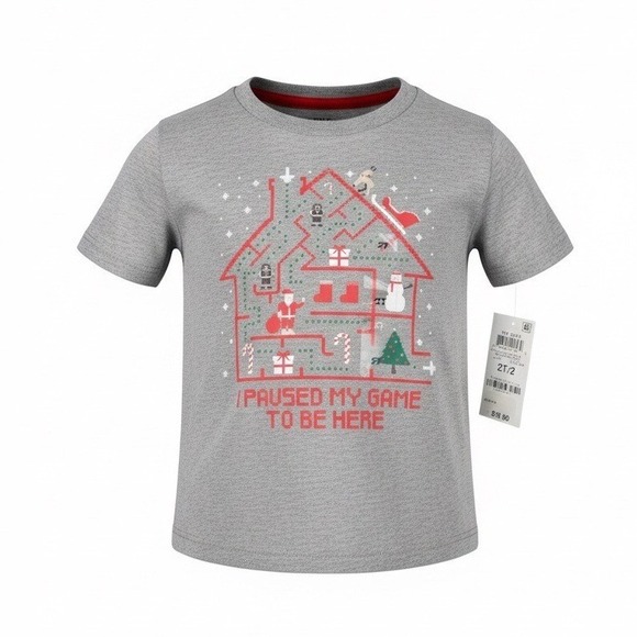 Epic Threads Other - Epic Threads Kids T Shirt Gray Graphic Tee I Paused My Game‎ To Be Here, Size 2T